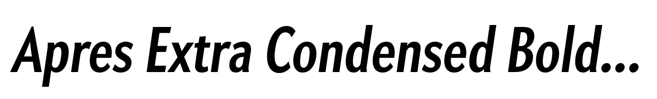 Apres Extra Condensed Bold Italic